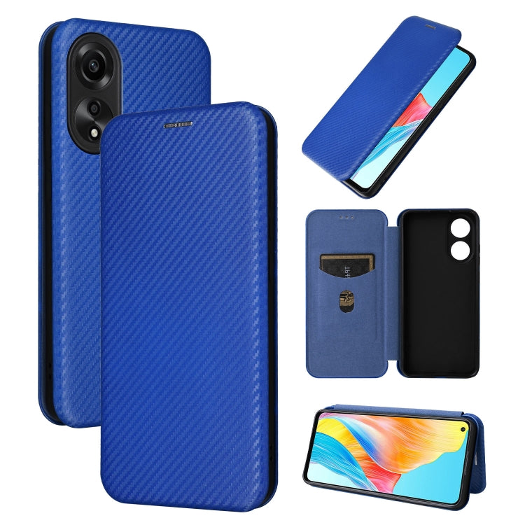 For OPPO A78 4G Carbon Fibre Texture Flip Leather Wallet Phone Case