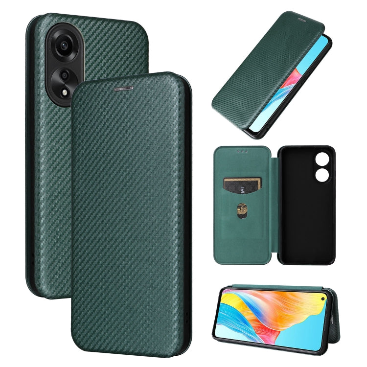 For OPPO A78 4G Carbon Fibre Texture Flip Leather Wallet Phone Case