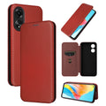 For OPPO A78 4G Carbon Fibre Texture Flip Leather Wallet Phone Case