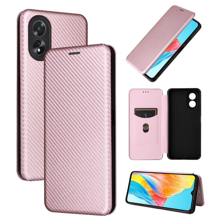 For OPPO A78 4G Carbon Fibre Texture Flip Leather Wallet Phone Case