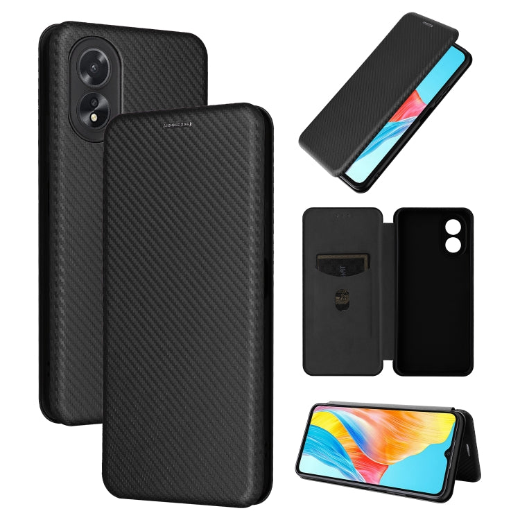 For OPPO Reno12 F 5G / 4G Carbon Fibre Texture Flip Leather Wallet Phone Case