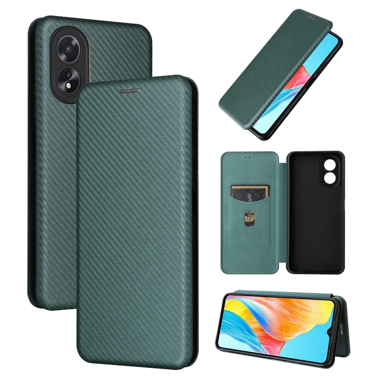 For OPPO A78 4G Carbon Fibre Texture Flip Leather Wallet Phone Case