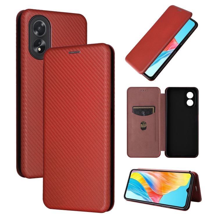 For OPPO Reno12 F 5G / 4G Carbon Fibre Texture Flip Leather Wallet Phone Case