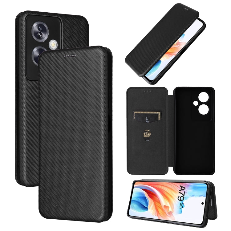 For OPPO A79 5G Carbon Fibre Texture Flip Leather Phone Case