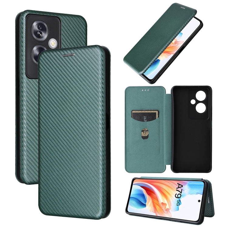 For OPPO Reno11 PJH110 Carbon Fibre Texture Flip Leather Phone Case