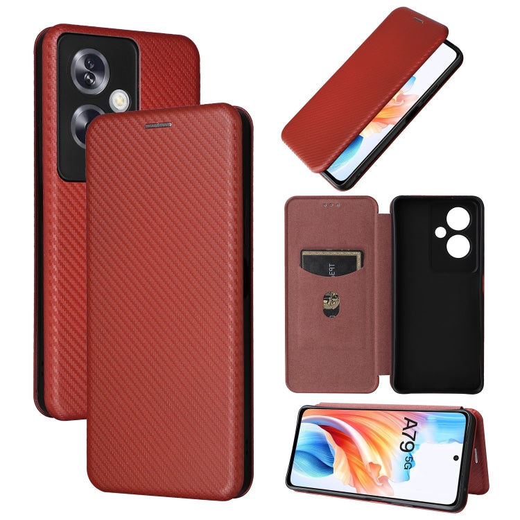 For OPPO Reno11 PJH110 Carbon Fibre Texture Flip Leather Phone Case