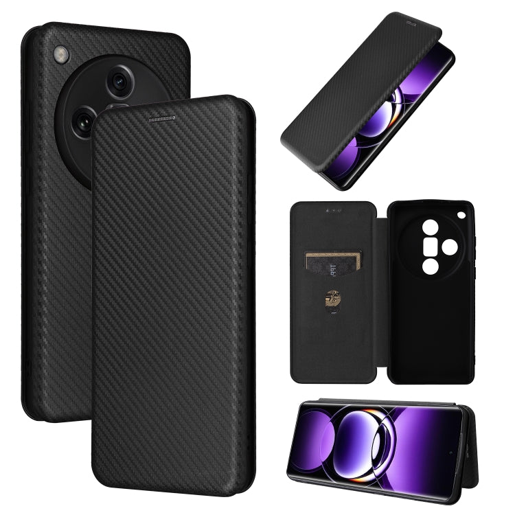 For OPPO Reno12 Pro 5G Carbon Fibre Texture Flip Leather Phone Case