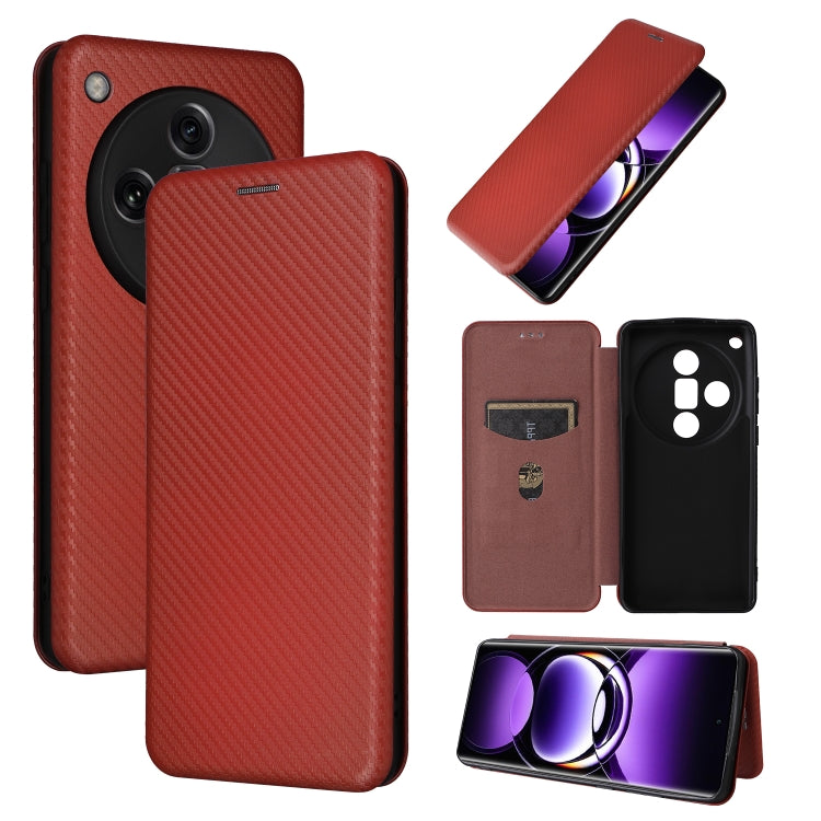 For OPPO Reno12 Pro 5G Carbon Fibre Texture Flip Leather Phone Case