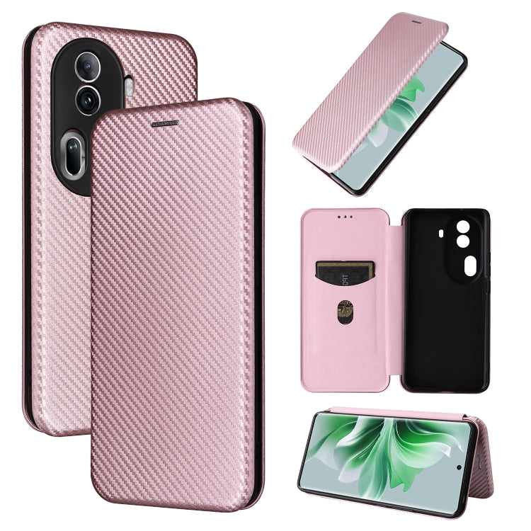 For OPPO Reno11 Pro Carbon Fibre Texture Flip Leather Phone Case