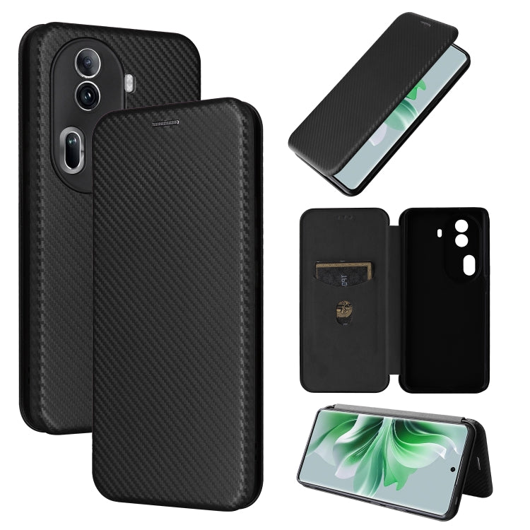 For OPPO Reno11 Pro Carbon Fibre Texture Flip Leather Phone Case