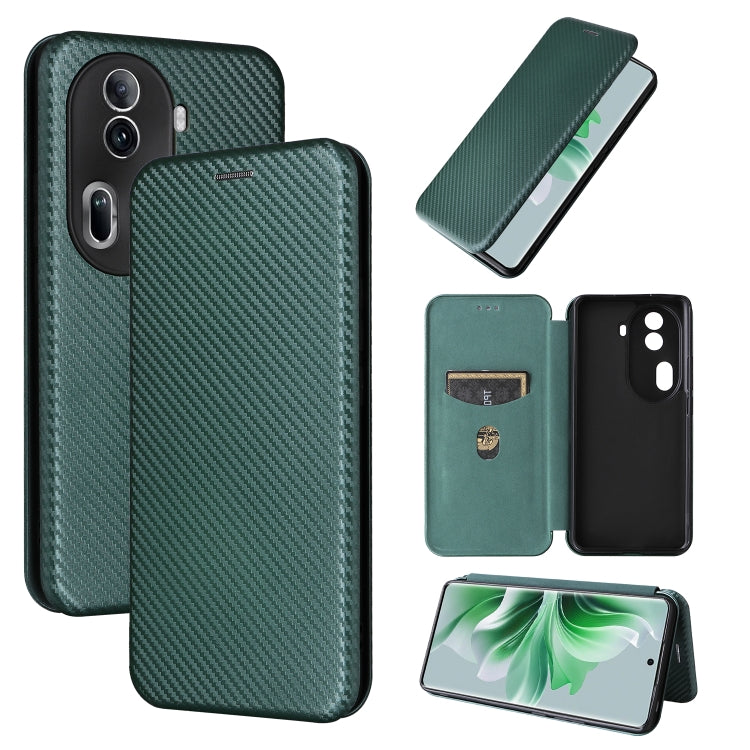 For OPPO Reno11 Pro Carbon Fibre Texture Flip Leather Phone Case