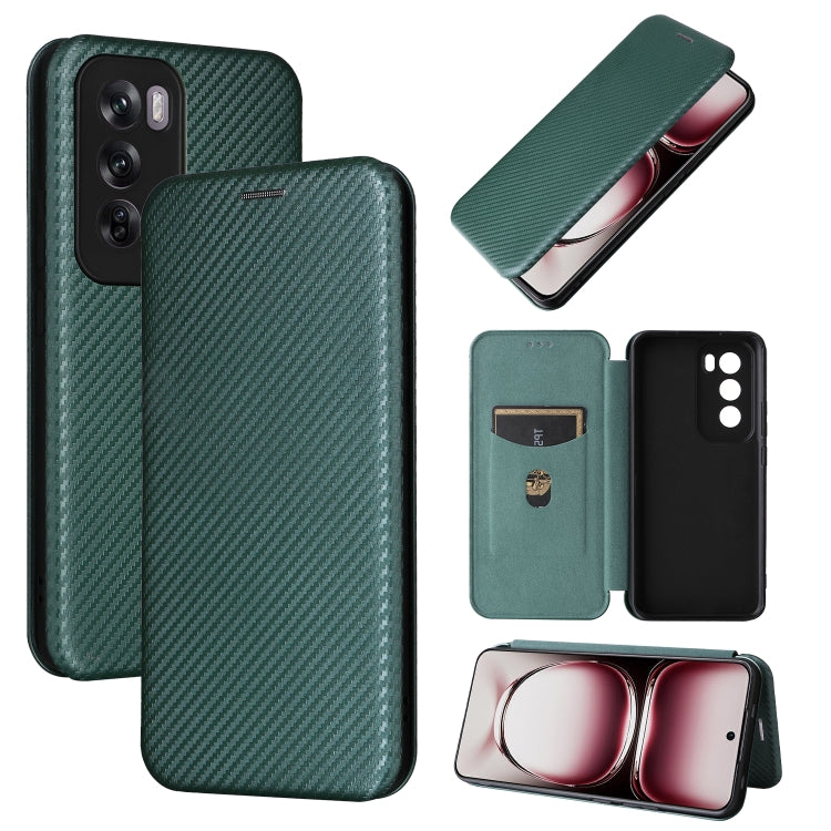 For OPPO Reno12 Pro 5G Carbon Fibre Texture Flip Leather Phone Case