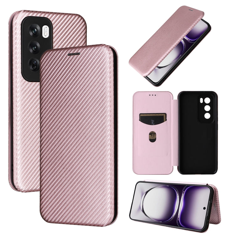 For OPPO Reno11 Pro Carbon Fibre Texture Flip Leather Phone Case