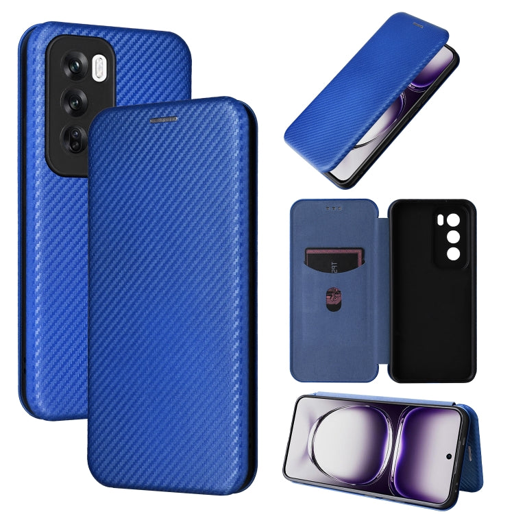 For OPPO Reno12 Pro 5G Carbon Fibre Texture Flip Leather Phone Case