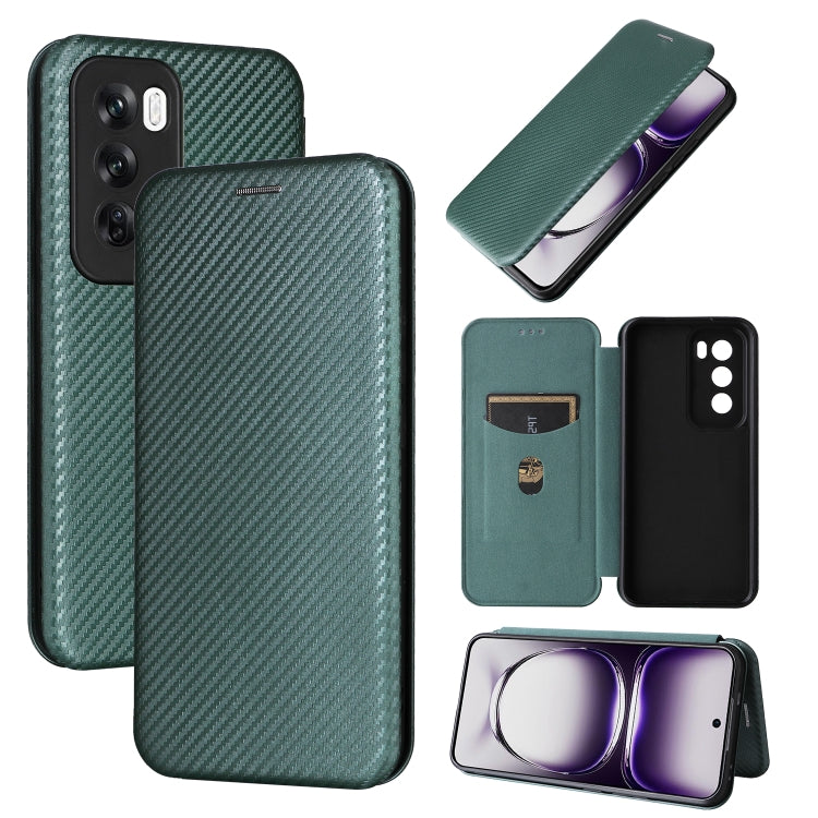 For OPPO Reno12 5G Carbon Fibre Texture Flip Leather Phone Case