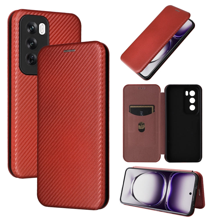 For OPPO Reno11 Pro Carbon Fibre Texture Flip Leather Phone Case