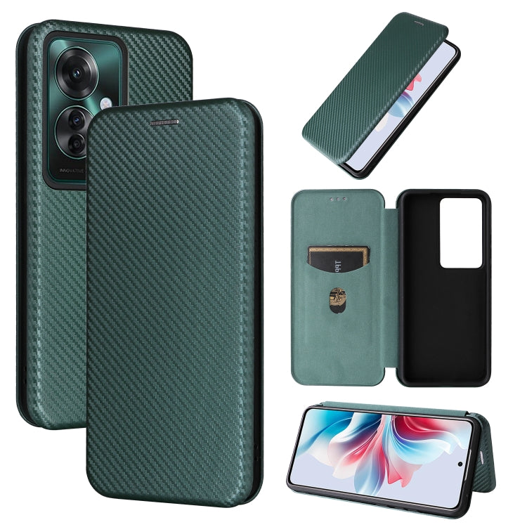 For OPPO Reno12 Pro 5G Carbon Fibre Texture Flip Leather Phone Case