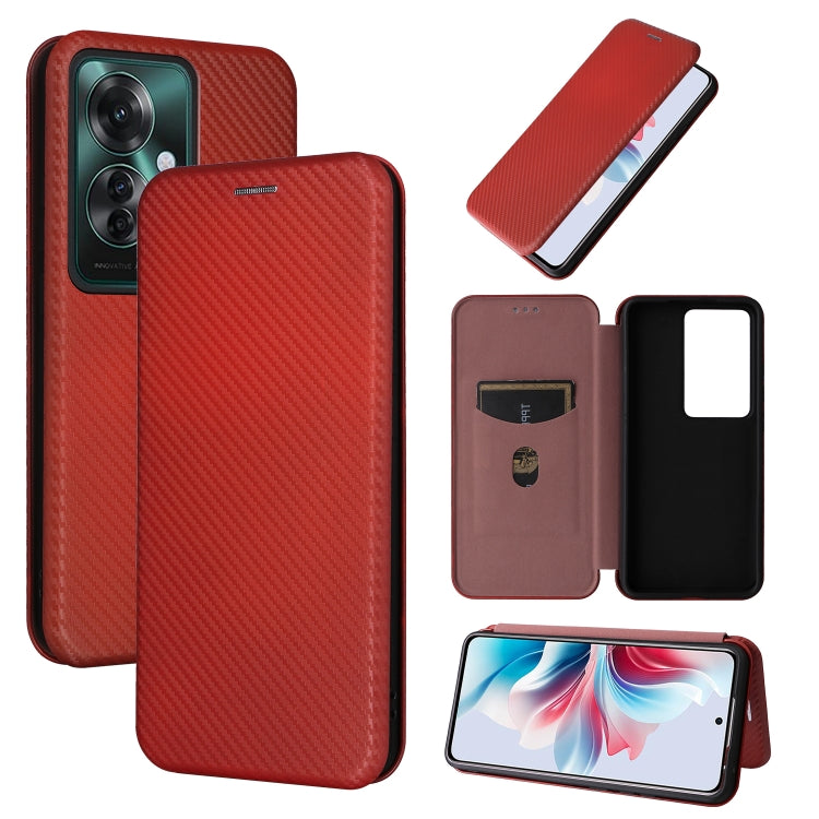 For OPPO Reno11 Pro Carbon Fibre Texture Flip Leather Phone Case