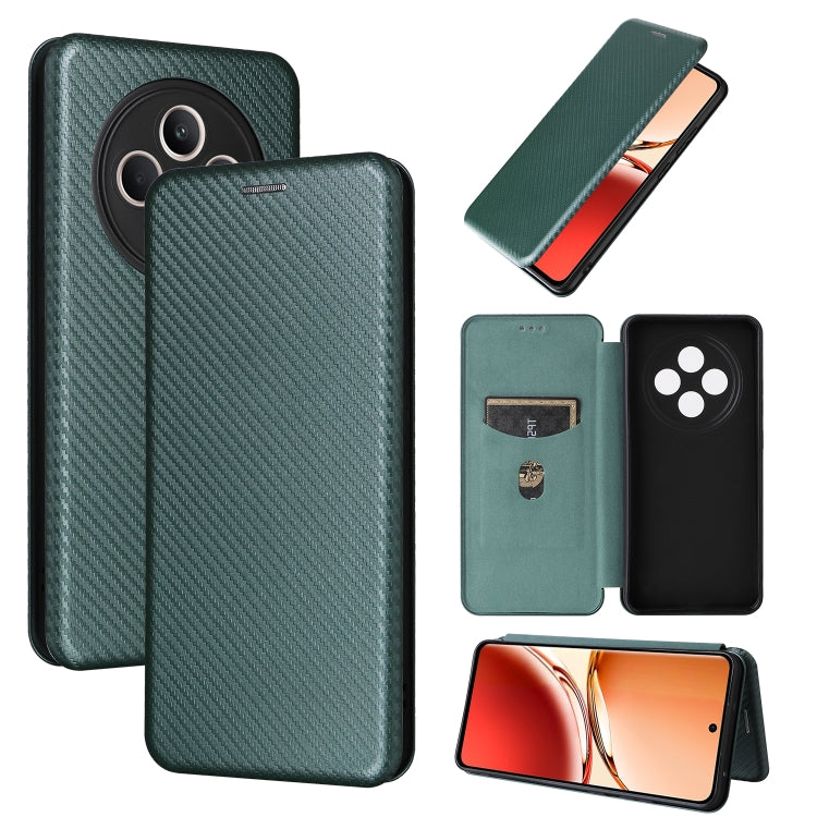 For OPPO Reno12 F 5G / 4G Carbon Fibre Texture Flip Leather Wallet Phone Case