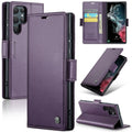 For Samsung Galaxy S22 Ultra 5G Litchi Texture RFID Anti-theft Leather Phone Case