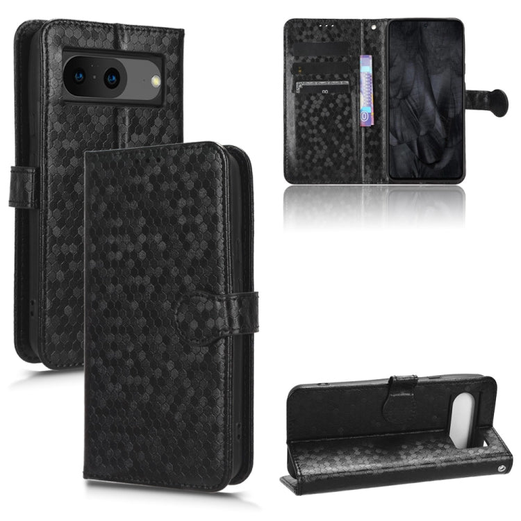 For Google Pixel 8a Honeycomb Dot Texture Leather Phone Case