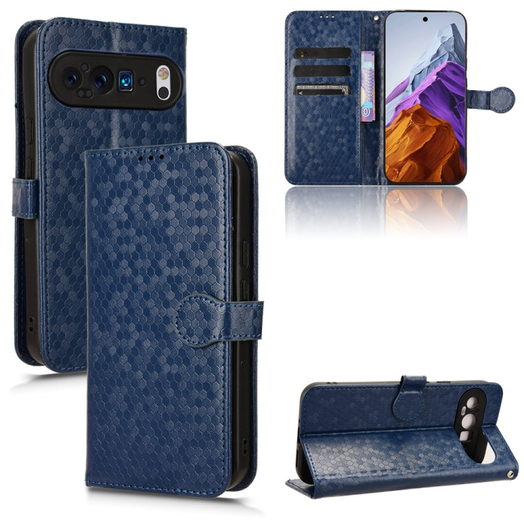 For Google Pixel 9 Honeycomb Dot Texture Leather Phone Case