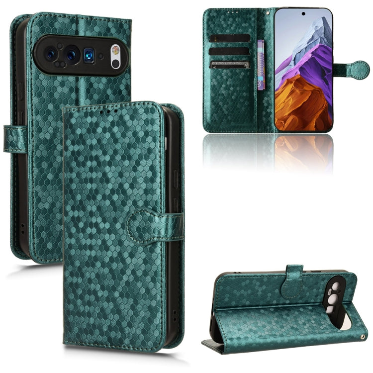 For Google Pixel 9 Honeycomb Dot Texture Leather Phone Case