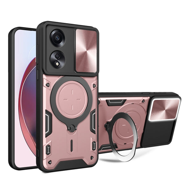 For OPPO Reno 12 F 5G Global Sliding Camera protector Magnetic Holder Phone Case