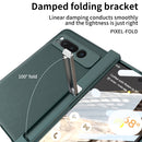 For Google Pixel 9 Pro Fold Integrated Fold Hinge Leather Phone Case with Stand
