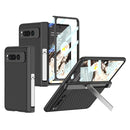 For Google Pixel 9 Pro Fold Integrated Fold Hinge Leather Phone Case with Stand