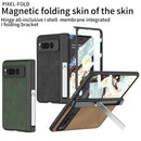 For Google Pixel 9 Pro Fold Fold Hinge Leather Phone Case with Holder