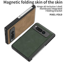 For Google Pixel 9 Pro Fold Fold Hinge Leather Phone Case with Holder