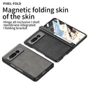 For Google Pixel 9 Pro Fold Fold Hinge Leather Phone Case with Holder