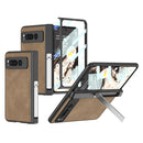 For Google Pixel 9 Pro Fold Fold Hinge Leather Phone Case with Holder