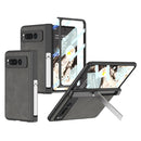 For Google Pixel 9 Pro Fold Fold Hinge Leather Phone Case with Holder