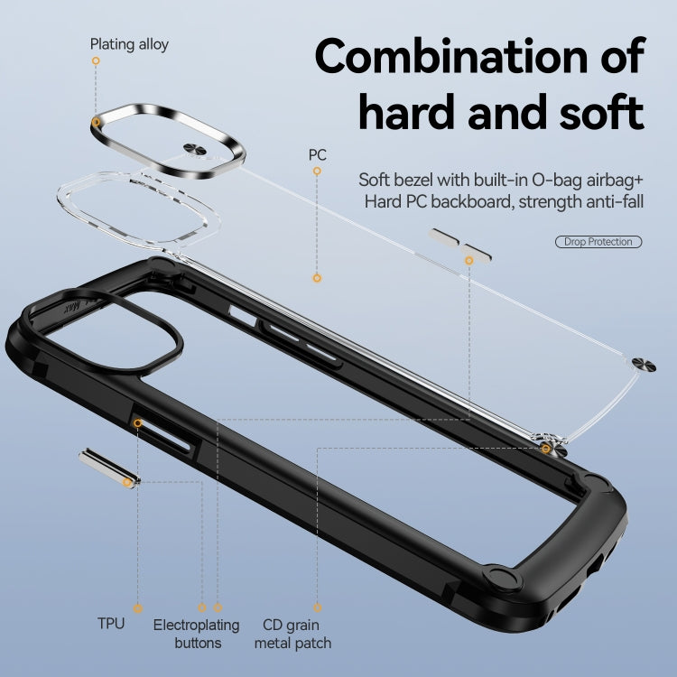 For iPhone 15 Pro TPU + PC Lens Protection Phone Case