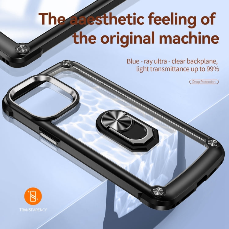 For iPhone 15 TPU + PC Lens Protection Phone Case with Ring Holder