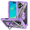 For iPhone 16 TPU + PC Lens Protection Phone Case with Ring Holder Stand