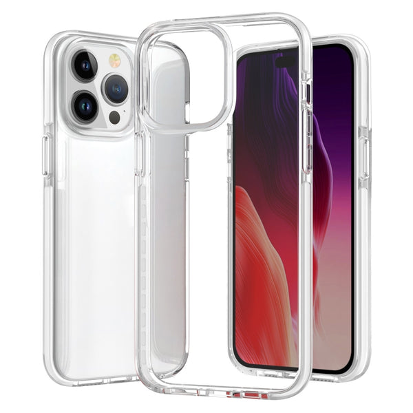 For iPhone 15 Pro Max Two-colour Shockproof High Transparency TPU Phone Case