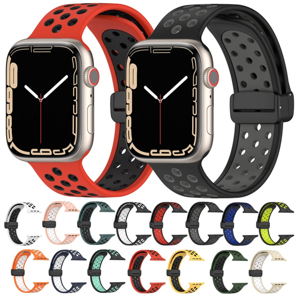 For Apple Watch Series 1-10 Magnetic Buckle Silicone Watch Band