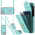 Rhombic Texture Card Bag Phone Case with Long Lanyard, For iPhone 14 Plus, For iPhone 14, For iPhone 14 Pro
