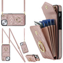 Rhombic Texture Card Bag Phone Case with Long Lanyard, For iPhone 14 Plus, For iPhone 14, For iPhone 14 Pro
