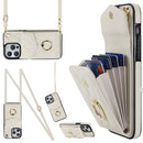 Rhombic Texture Card Bag Phone Case with Long Lanyard, For iPhone 14 Plus, For iPhone 14, For iPhone 14 Pro