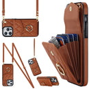 Rhombic Texture Card Bag Phone Case with Long Lanyard, For iPhone 14 Plus, For iPhone 14, For iPhone 14 Pro