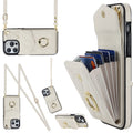 Rhombic Texture Card Bag Phone Case with Long Lanyard, For iPhone 14 Pro Max, For iPhone 13 Pro Max, For iPhone 13 Pro