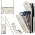 Rhombic Texture Card Bag Phone Case with Long Lanyard, For iPhone 13, For iPhone 12 / 12 Pro, For iPhone 12 Pro Max