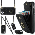 Rhombic Texture Card Bag Phone Case with Long Lanyard, For iPhone 11 Pro Max, For iPhone 11, For iPhone 11 Pro