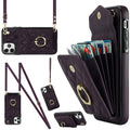 Rhombic Texture Card Bag Phone Case with Long Lanyard, For iPhone 11 Pro Max, For iPhone 11, For iPhone 11 Pro