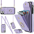 Rhombic Texture Card Bag Phone Case with Long Lanyard, For iPhone 11 Pro Max, For iPhone 11, For iPhone 11 Pro
