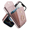 Rhombic Texture Card Bag Phone Case with Long Lanyard, For iPhone 17e / 16e, For iPhone 17 Pro Max, For iPhone 17 Pro